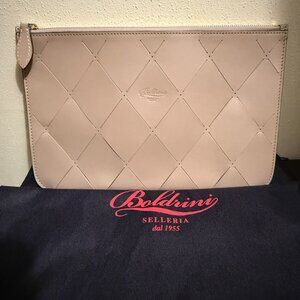 Boldrini Selleria Italian Leather Clutch Purse/Bag Blush/Light Pink